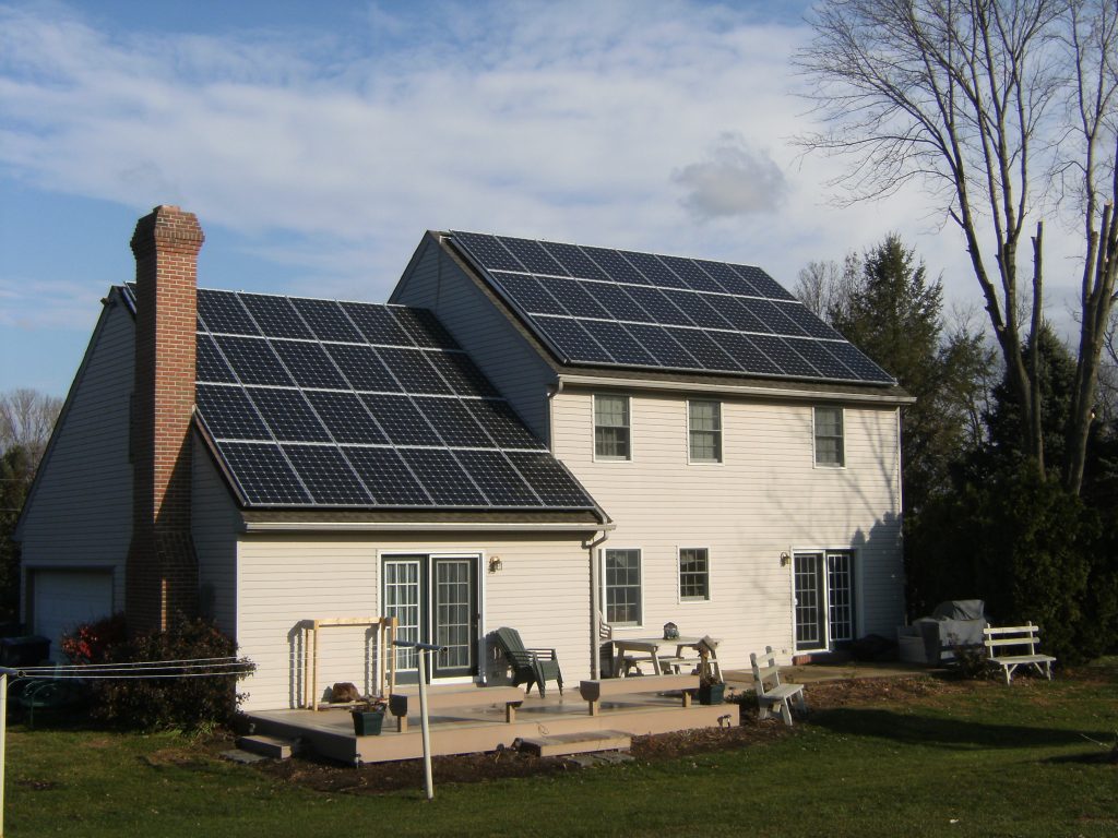 residential solar panel installation on house in strasburg